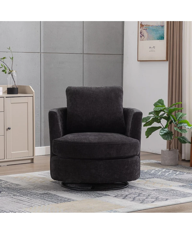 Streamdale Furniture 31.9''W Chenille Swivel Barrel Accent Chair
