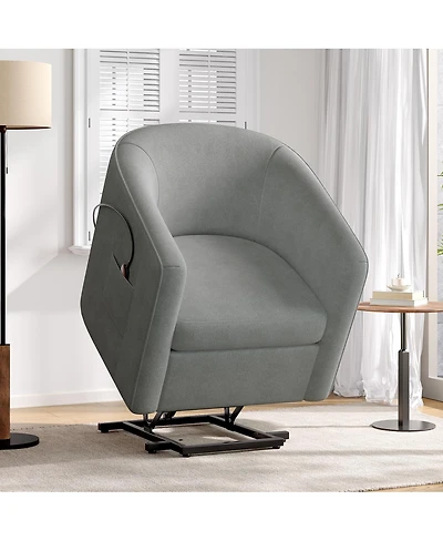 Streamdale Furniture Power Lift Barrel Recliner Chair with Footrest and Side Pocket