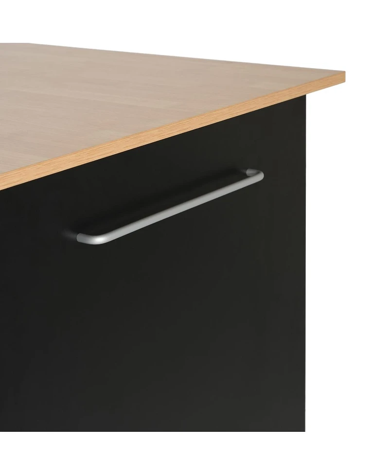 Streamdale Furniture Mobile Kitchen Island with Storage 3 Drawers and Adjustable Shelf