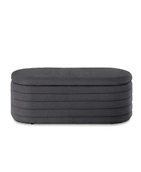 Streamdale Furniture Modern Oval Upholstered Storage Ottoman Bench