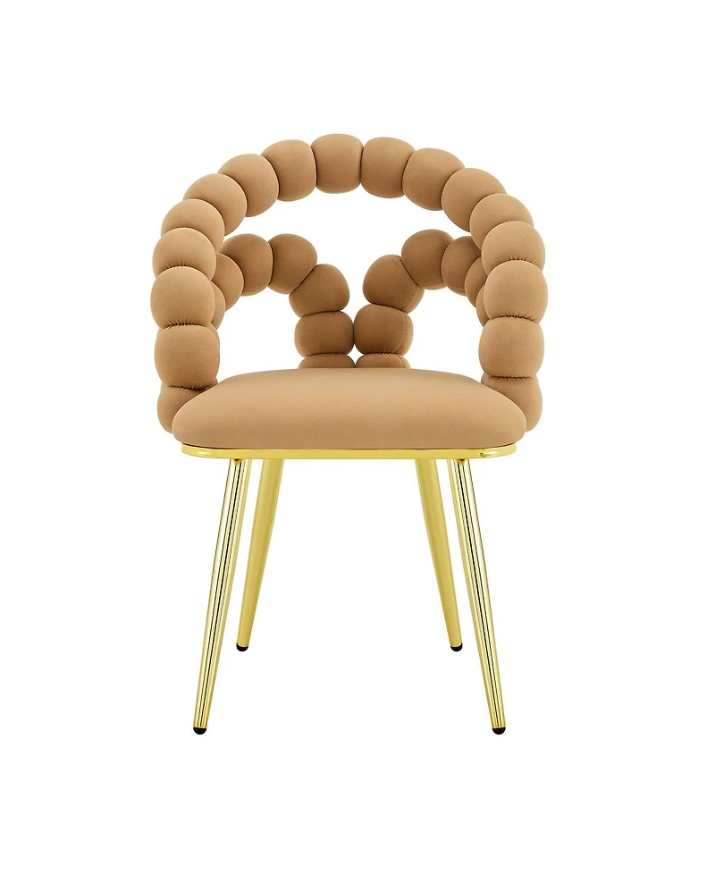 Streamdale Furniture Modern Velvet Bubble Back Dining Chairs with Gold Legs