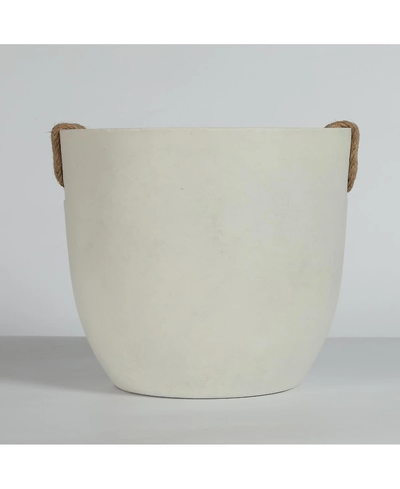 Streamdale Furniture Set of 2 Round Concrete Planter Pots 15'' and 18''