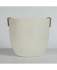 Streamdale Furniture Set of 2 Round Concrete Planter Pots 15'' and 18''