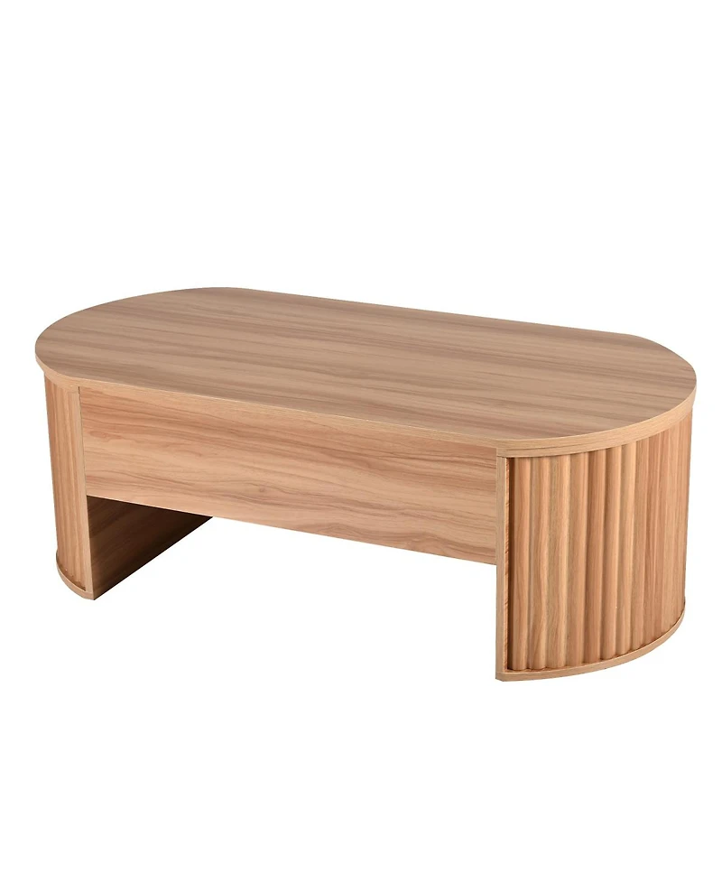 Streamdale Furniture 47.2'' Lift Top Coffee Table with Hidden Storage and Oval Design