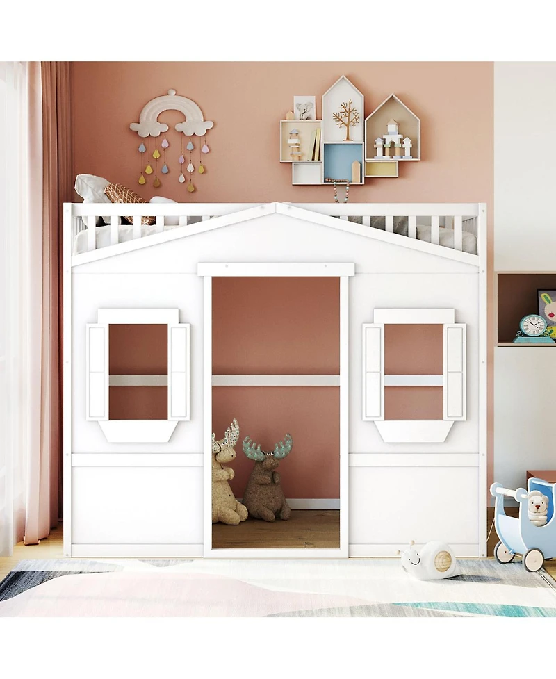 Streamdale Furniture Full Size House Loft Bed With Ladder