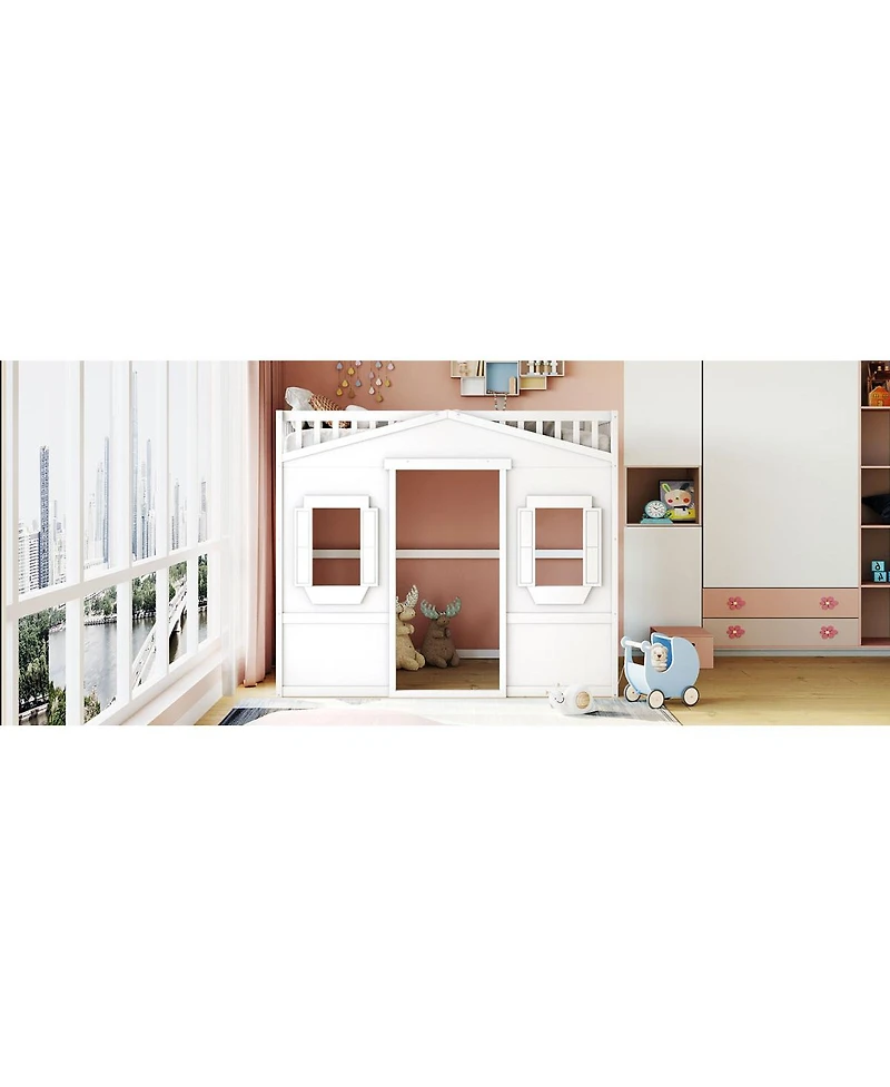 Streamdale Furniture Full Size House Loft Bed With Ladder