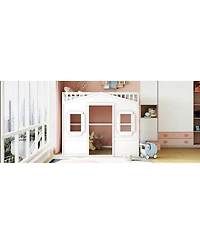 Streamdale Furniture Full Size House Loft Bed With Ladder