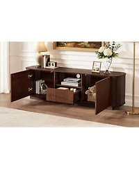 Streamdale Furniture 70-inch Modern Tv Stand for TVs up to 80'' with Storage and Curved Corners
