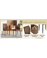 Streamdale Furniture 47.3 inch Round Wood Dining Table and 4 Fabric Chairs Set