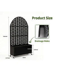 Streamdale Furniture Arched Metal Privacy Screen with Planter Box 70.87'' Tall