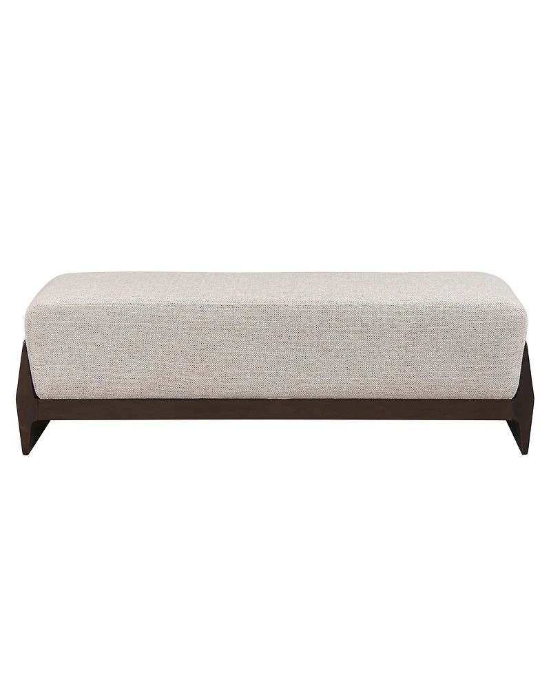 Streamdale Furniture Rubber Solid Wood Bench with Thick Soft Cushions Can Accommodate Three People