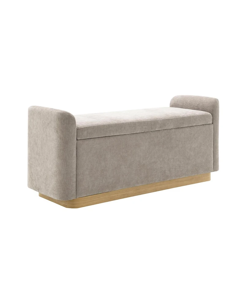 Streamdale Furniture 49'' Upholstered Storage Bench with Gold Metal Base