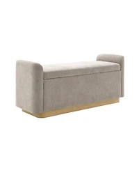 Streamdale Furniture 49'' Upholstered Storage Bench with Gold Metal Base