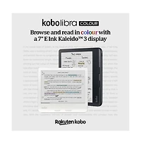 Kobo Libra Colour eReader with Sand Notebook SleepCover Case, Stylus and Ac Bundle