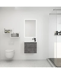 Sillysis 22 Inch Wall Mounted Bathroom Vanity with Ceramic Sink, Soft Close Door, Modern Floating Cabinet
