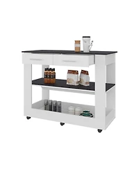Fm Furniture Sol Modern Kitchen Island with Open Storage
