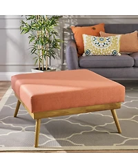 Streamdale Furniture 33'' Large Square Upholstered Farmhouse Ottoman Coffee Table