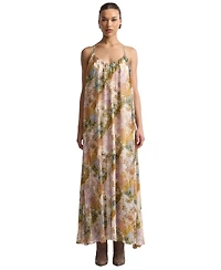 Avec Les Filles Women's Plunging Neckline A-Line Dress