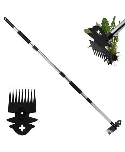 Xdovet Weed Remover Tool Portable Garden Weeder Manganese Steel Hand Vegetable Gardening Uprooting