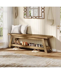 Slickblue 2-Tier Entryway Bench with Shoe Storage for Foyer