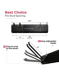 Xdovet Wall-mounted storage rack with adjustable hooks