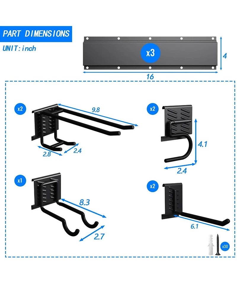 Xdovet Organizer Wall Mount Garden Yard Shed Workshop