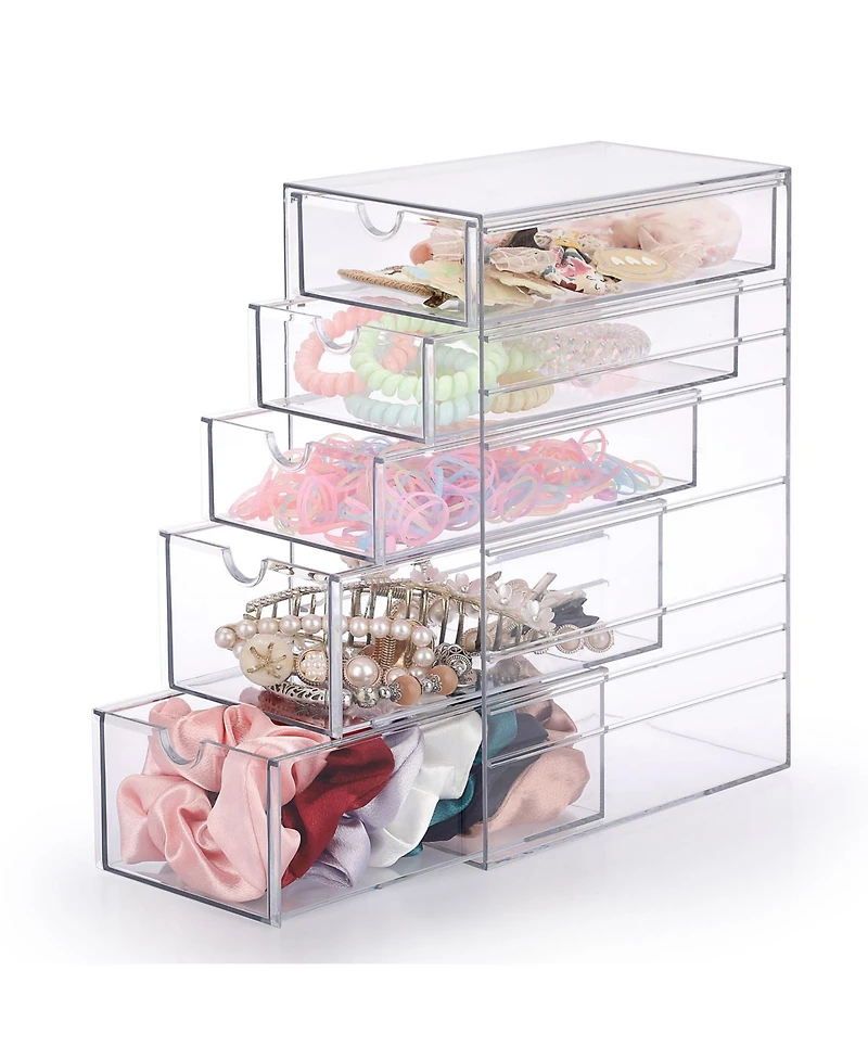 Xdovet 5-Drawer Plastic Organizer for Hair Accessories
