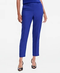 Tahari Asl Women's Herringbone Classic Mid-Rise Straight-Leg Pants, 28" Inseam