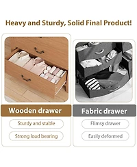 homfan 5 Drawer Dresser with Wide Top and Anti Tip Kit, Tall Storage Chest for Bedroom, Nursery, Living Room, Entryway