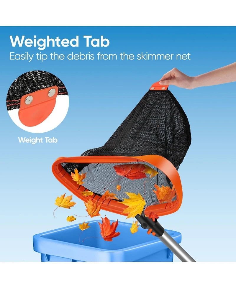 Xdovet Pool Skimmer Net Aluminum Pole Leaf Rake