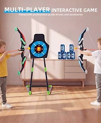 Sugift 2-Pack Led Bow and Arrow Set for Kids with 20 Suction Arrows, 1 Standing Target, 6 Score Targets & 2 Light-u Quiver