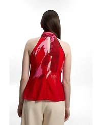 Karen Millen Women's Tie Neck Sleeveless Top