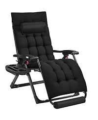 Aofar Zero Gravity Chair Folding Recliner Lounge With Pad Headrest Cup Holder Tray