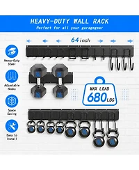 Xdovet Wall Mount Storage Rack with Adjustable Hooks