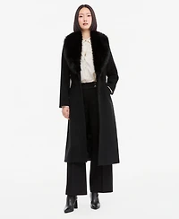 Michael Kors Women's Belted Faux-Fur Trimmed Wrap Coat