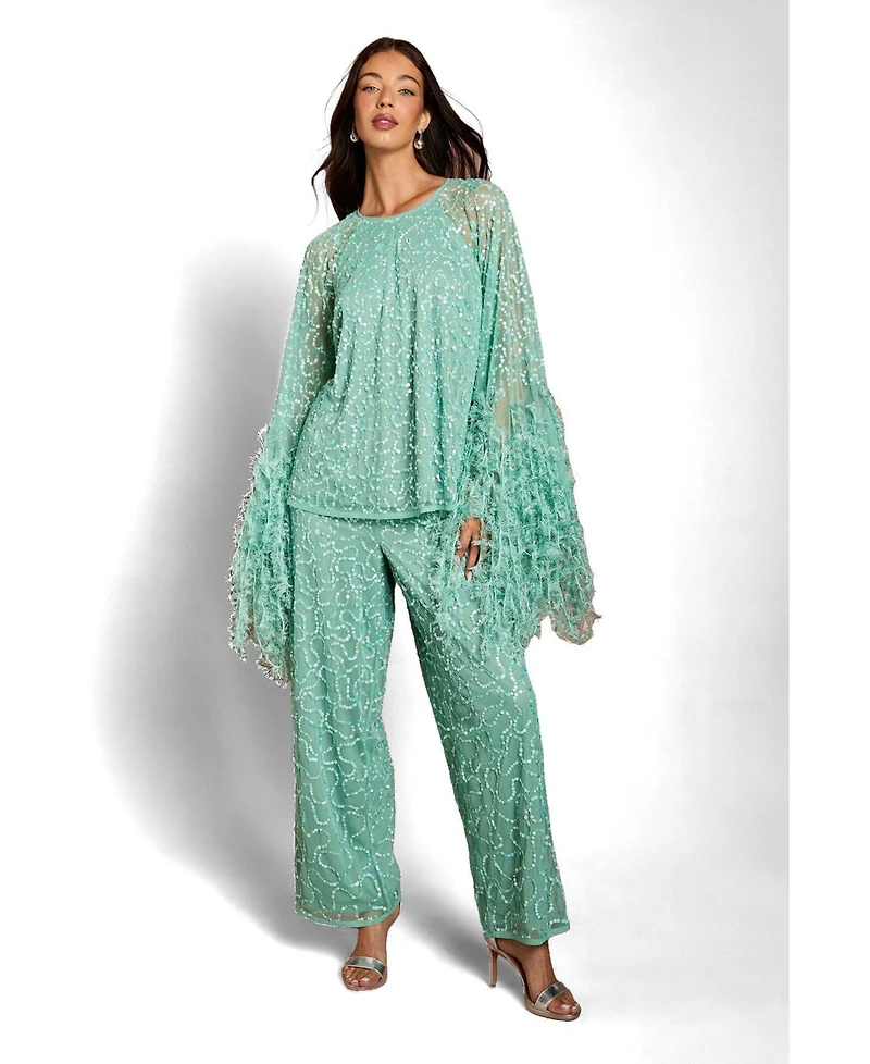 Coast Women's Sequin Cape Blouse