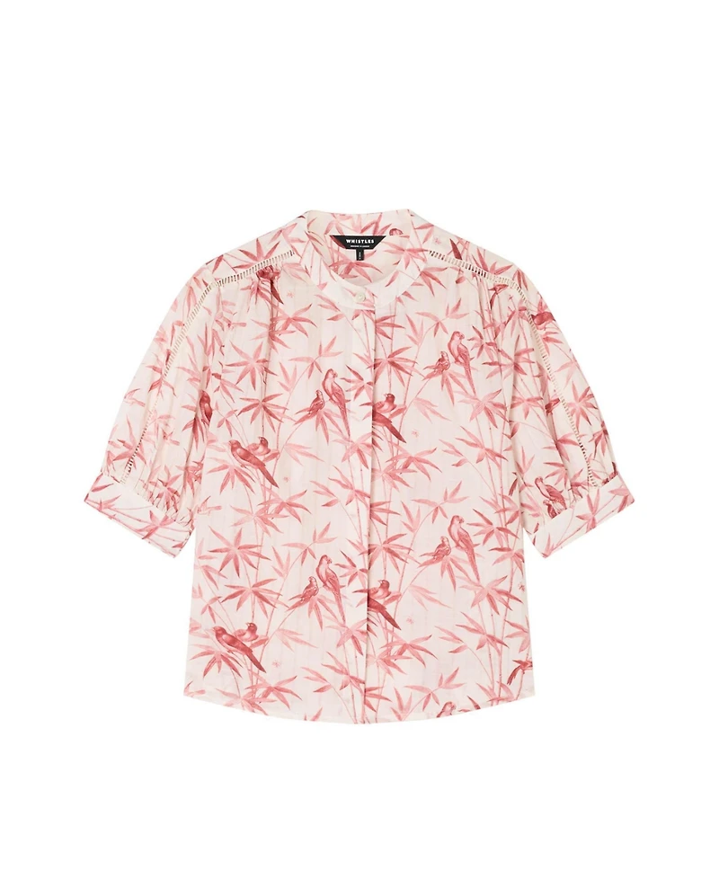 Whistles Women's Tropical Bird Textured Shirt