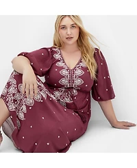 City Chic Women's Plus Ulla Embroidered Dress