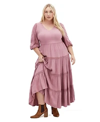 City Chic Plus Arielle Lace Maxi Dress