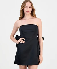 Lulus Juniors' Melody Bow Back Strapless A-Line Mini Dress