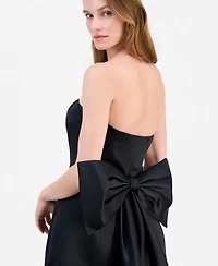 Lulus Juniors' Melody Bow Back Strapless A-Line Mini Dress