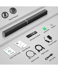 Cowin Bluetooth Soundbar 80W Wireless Tv Soundbar 32inch Split 2 in 1 Detachable Sound Bar for Smart Tv Silver