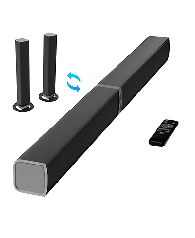 Cowin Bluetooth Soundbar 80W Wireless Tv Soundbar 32inch Split 2 in 1 Detachable Sound Bar for Smart Tv Silver