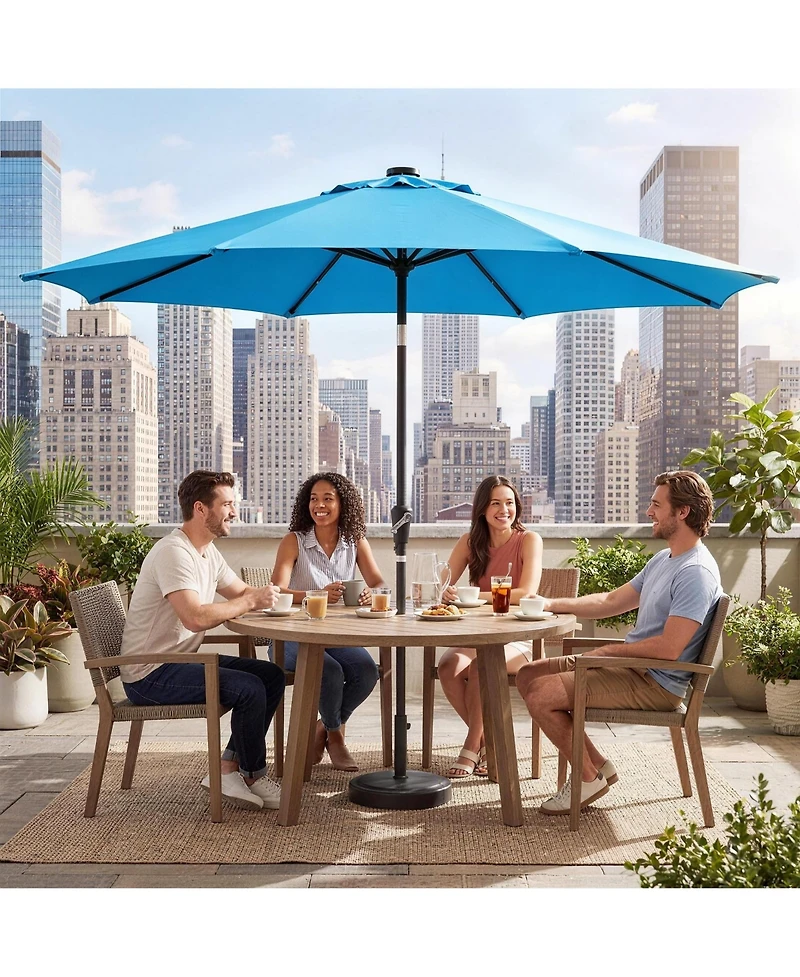 gaomon Outdoor 10FEET Table Market Patio Umbrella with 32 Solar Led Lights for Garden, Deck, Backyard and Pool