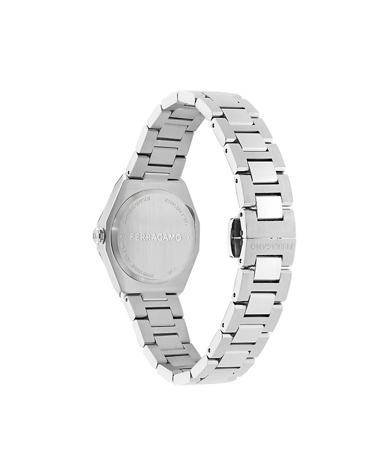 Ferragamo Women's Edge Silver Stainless Steel Bracelet Watch 28mm