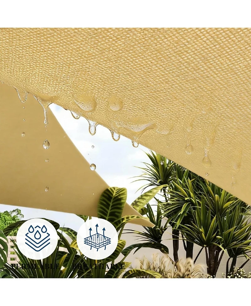 gaomon Sun Shade Sail 16' Triangle, Shade Cloth Canopy and Sunshade for Patio - Uv Block Outdoor Shade Sail for Backyard, Deck