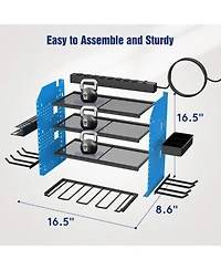Xdovet Garstor Power Tool Organizer Wall Mount Charging Station Drill Holder Hooks Storage Rack Father Gift