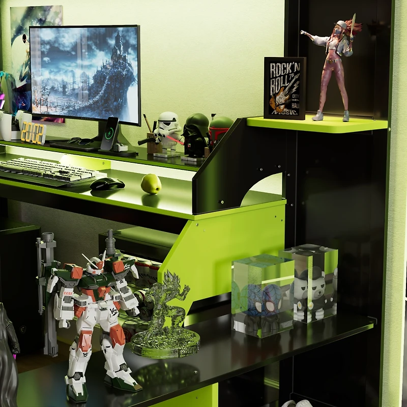 Streamdale Furniture Loft Bed with Power, Usb-c, Cable Mgmt, Rgb