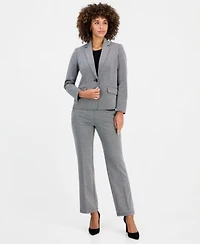 Kasper Womens Knit Jacquard Notched Collar Blazer Audrey Pull On Trousers