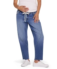 Motherhood Maternity Women's Drawstring Pull On Barrel Jean
